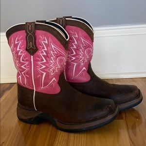Durango Boots Girls Pink and Brown